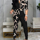 Women Fashion Scarf Chain Print Two Piece