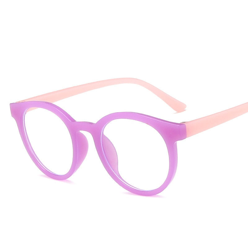 New round frame anti blue light glasses