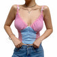 Splicing Slip Elastic Camisole Ladies