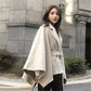 Women Winter Poncho Femme Black Cape Coat S-6XL Plus Size Cloak Ponchos and Capes Poncho