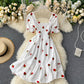 Western Style Square Neck Elastic Slim Embroidery Dress Summer