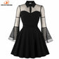 S-4XL Big Size Women Gothic Sexy Mini Dress Autumn