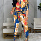 Women Fashion Scarf Chain Print Two Piece
