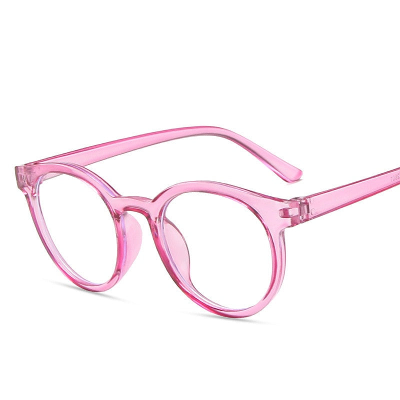 New round frame anti blue light glasses