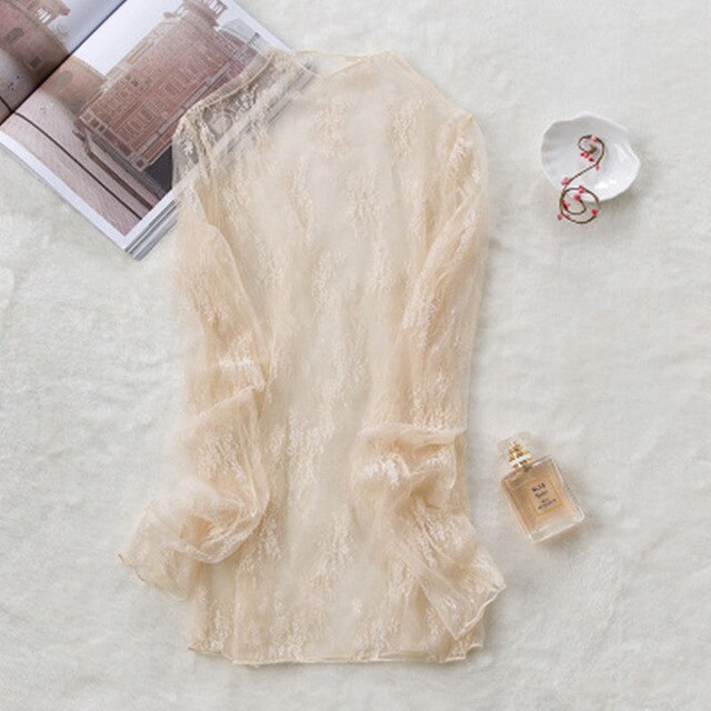 Loose Women Lace Blouse 3 Colors Female Bottoming Blouses