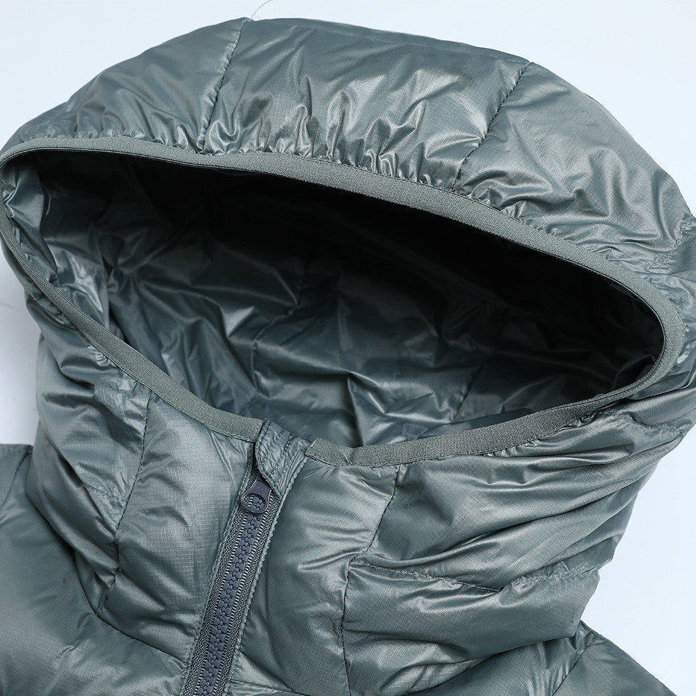 Double zipper white duck down jacket