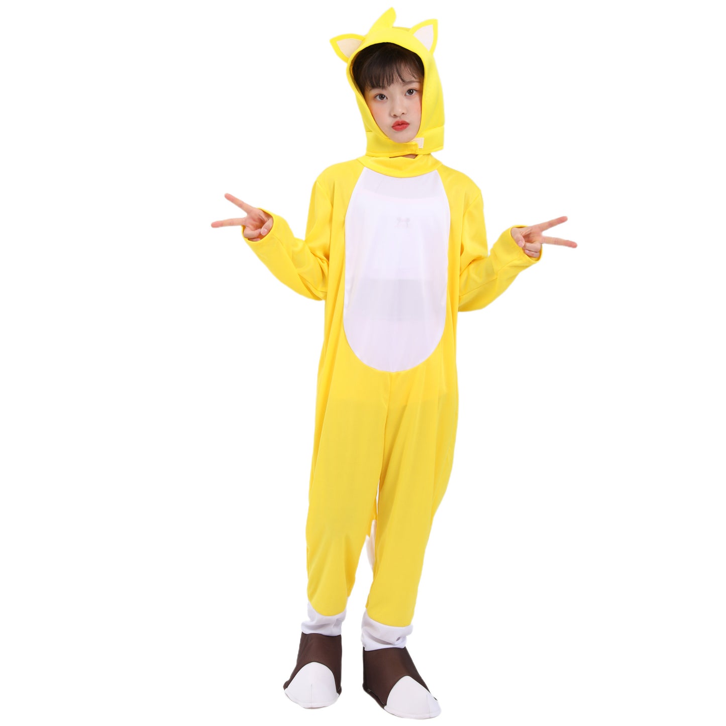 Children's party performance costume cosplay yellow fox Tals supersonic kid