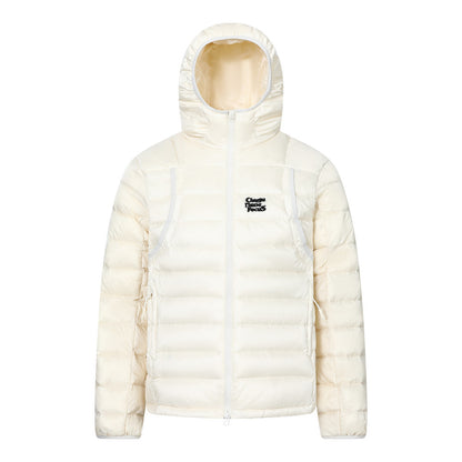 Double zipper white duck down jacket