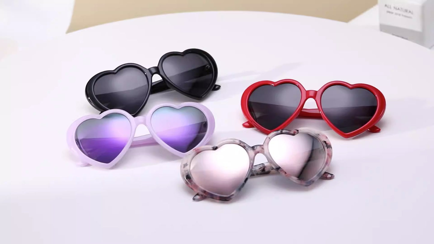 Fantasy gradient frame cute heart sunglasses