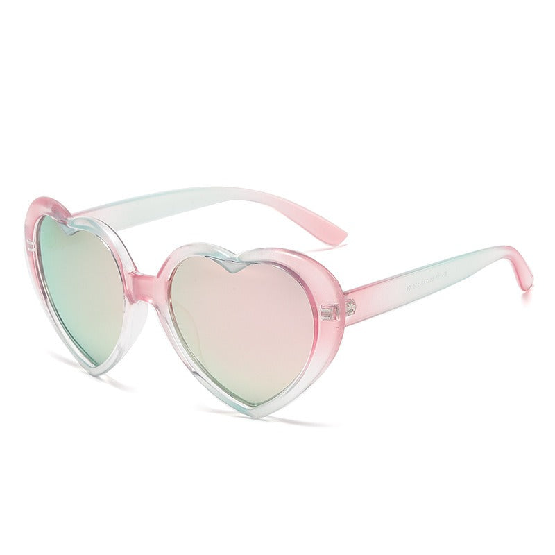 Fantasy gradient frame cute heart sunglasses
