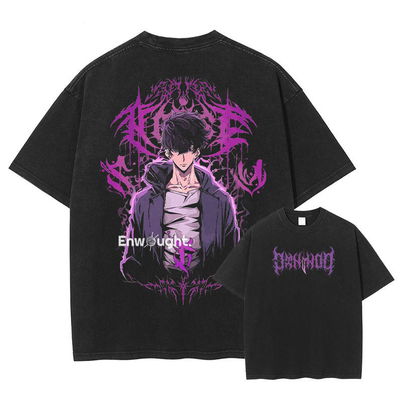 Sung Jin Woo T Shirt Anime S-Solo-Leveling Oversized Vintage