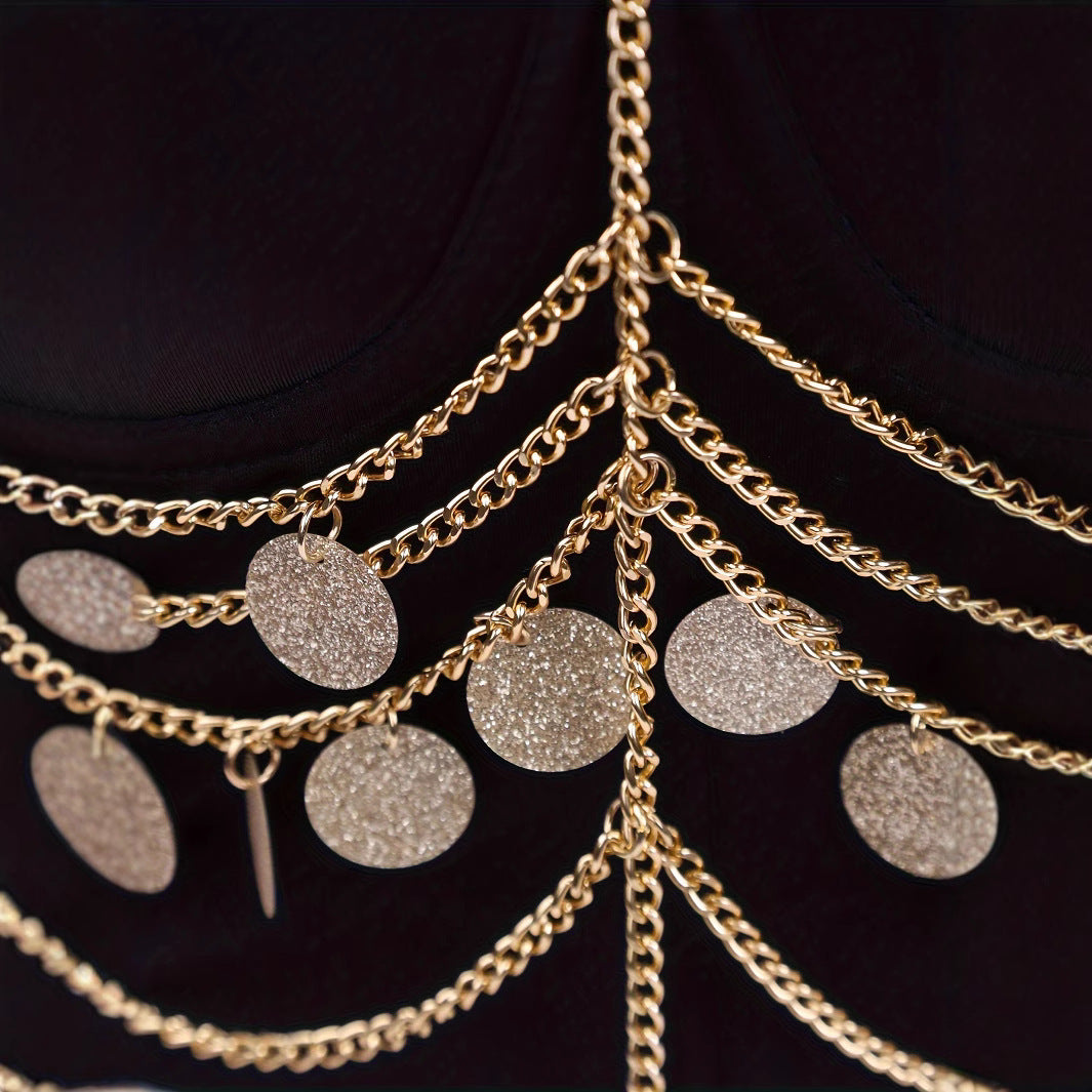 Sequined Strapless  with Tassel Detail