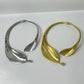 Metal leaf shaped flower bracelet