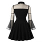 S-4XL Big Size Women Gothic Sexy Mini Dress Autumn