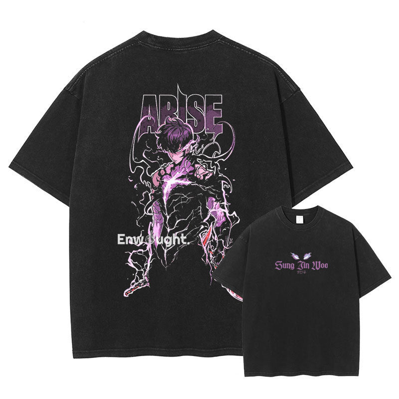 Sung Jin Woo T Shirt Anime S-Solo-Leveling Oversized Vintage