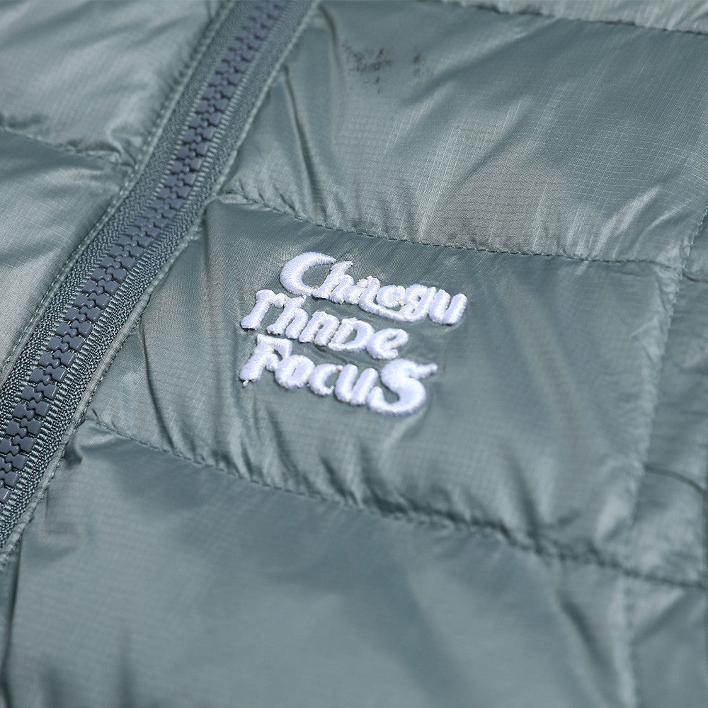 Double zipper white duck down jacket
