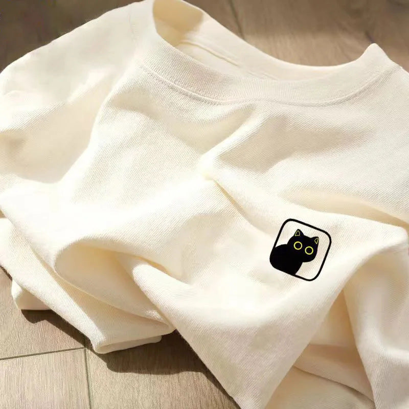 Round Neck Loose-fit Cotton T-shirt For Men Pure