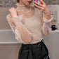 Loose Women Lace Blouse 3 Colors Female Bottoming Blouses