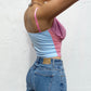 Splicing Slip Elastic Camisole Ladies