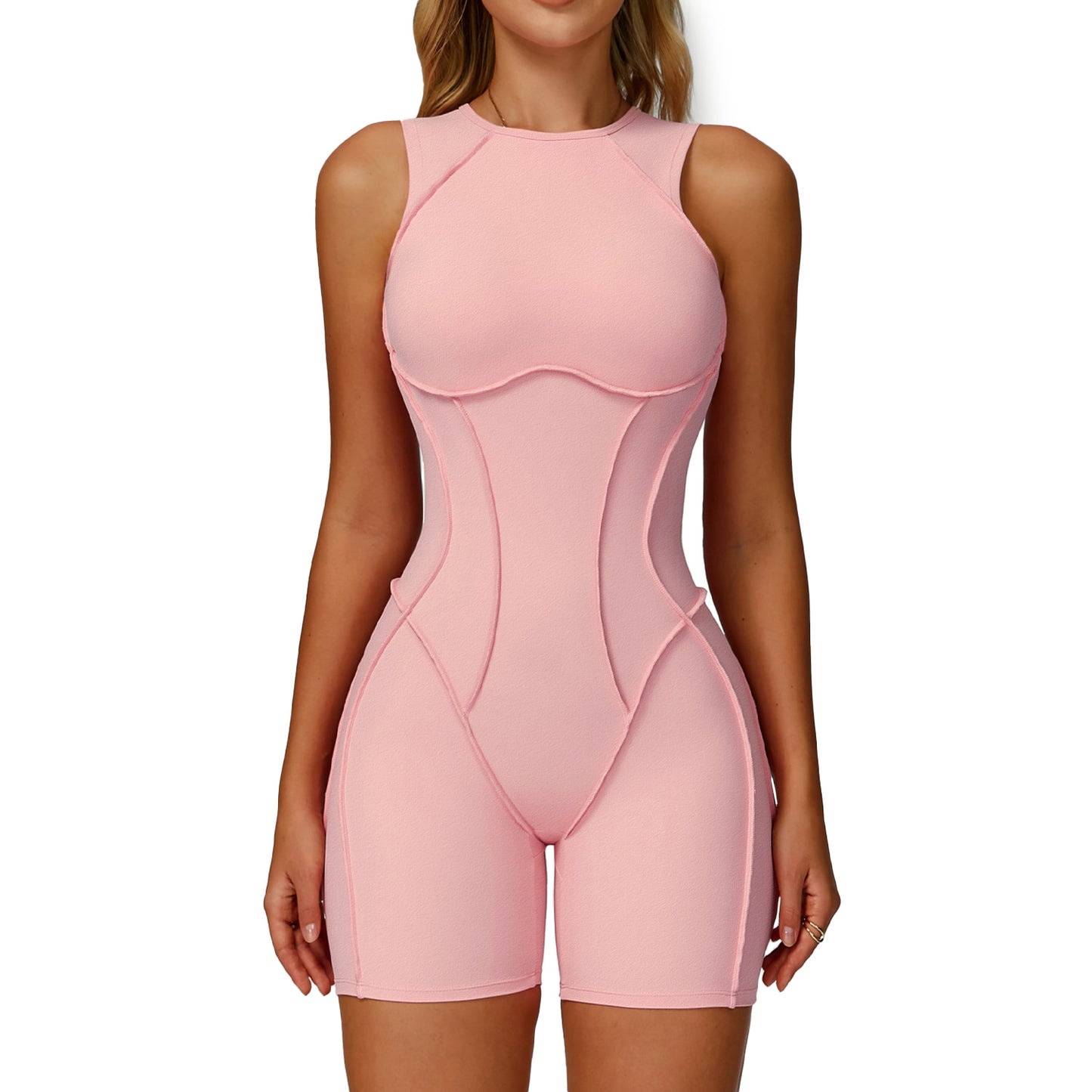 Fleece Jumpsuit Yoga Wear Backless  LinesJumpsuit Women Running Sports Fitness Wear